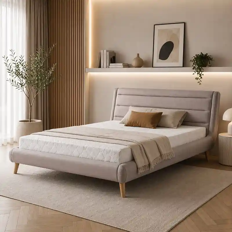 Bestseller Letto matrimoniale moderno 160x200 tessuto grigio Vexa