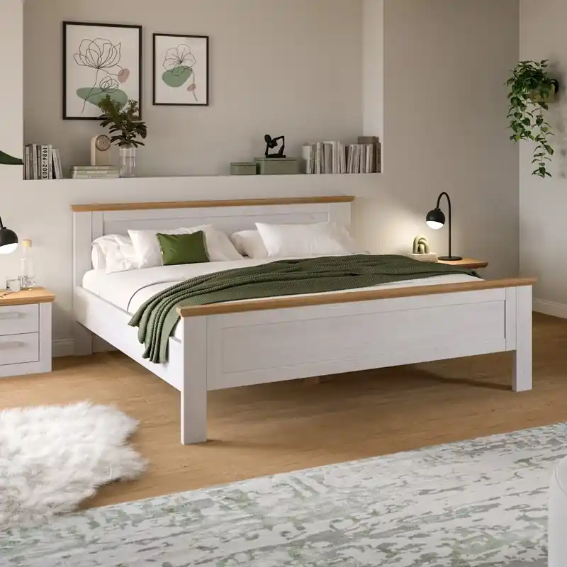 Novità Letto matrimoniale moderno legno 160x200 bianco rovere Nuvea