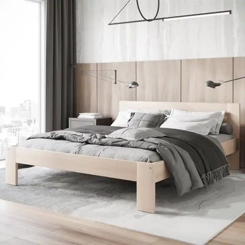 Saldi Letto matrimoniale moderno legno 160x200cm rovere Hans