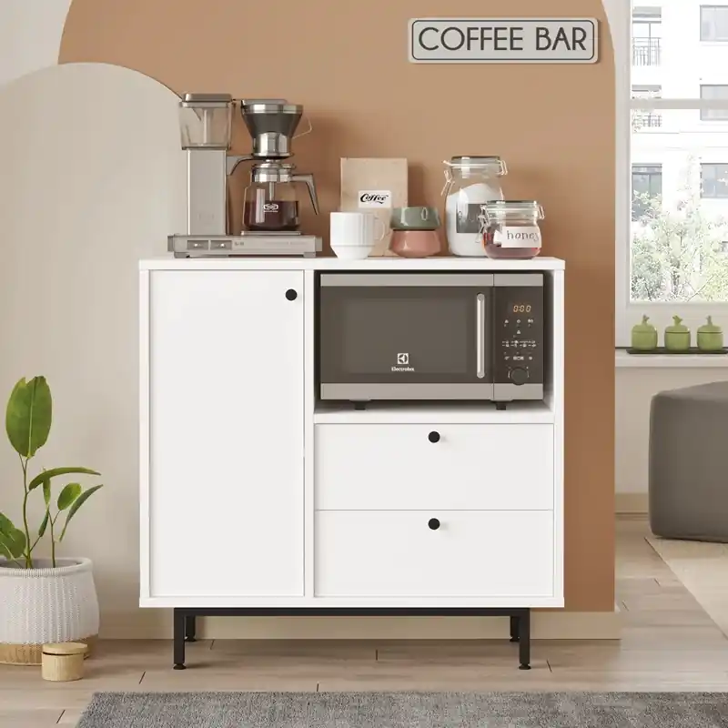 A Buon Prezzo Mobile da cucina dispensa multiuso microonde 88xH85 cm bianco Funnel