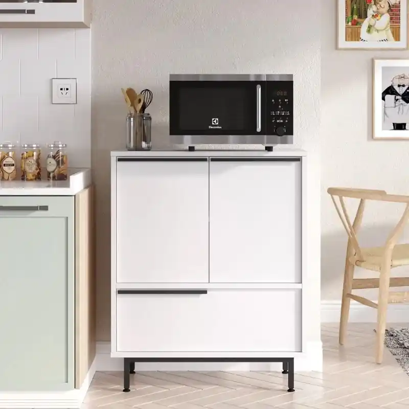 Novità Mobile da cucina multiuso 2 ante 1 ribalta 75xH90cm bianco Kenzo