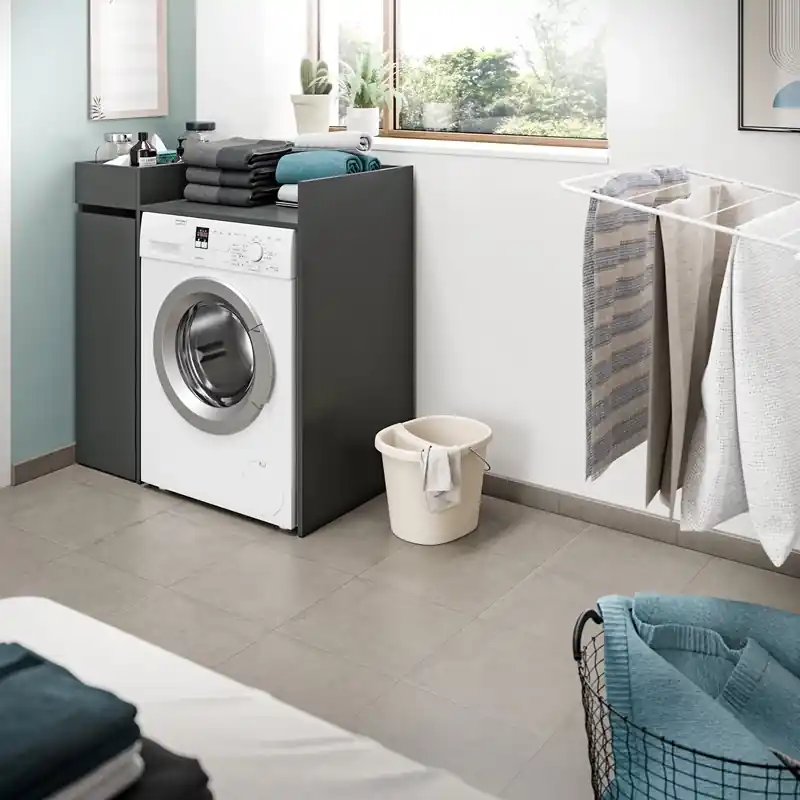 A Buon Prezzo Mobile lavatrice asciugatrice lavanderia 95xH103 con vani antracite Aurea