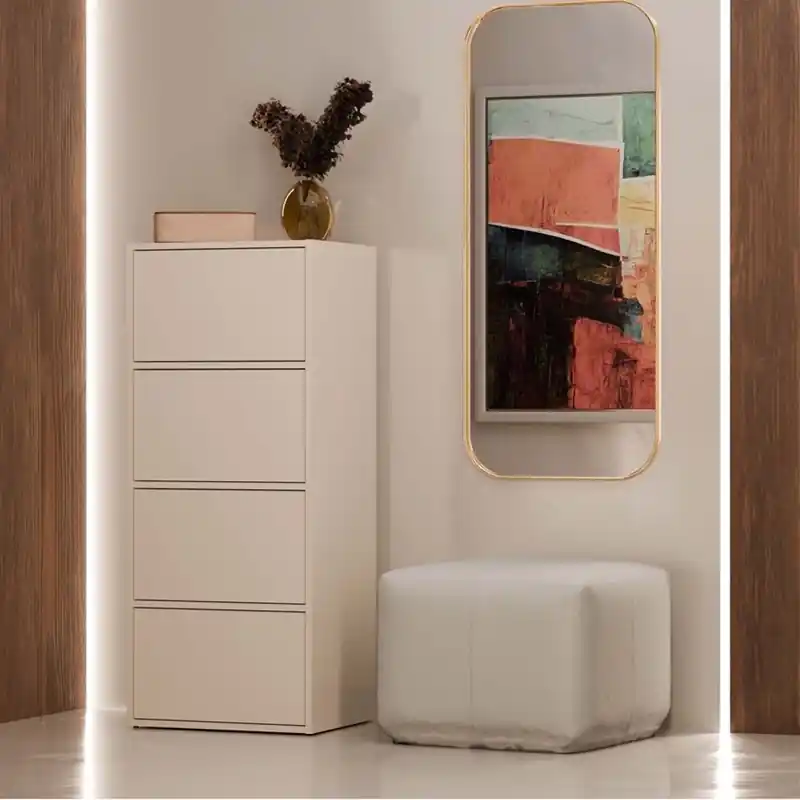 Mobile multiuso moderno 4 ante colonna 50xH119 beige Easy Occasione
