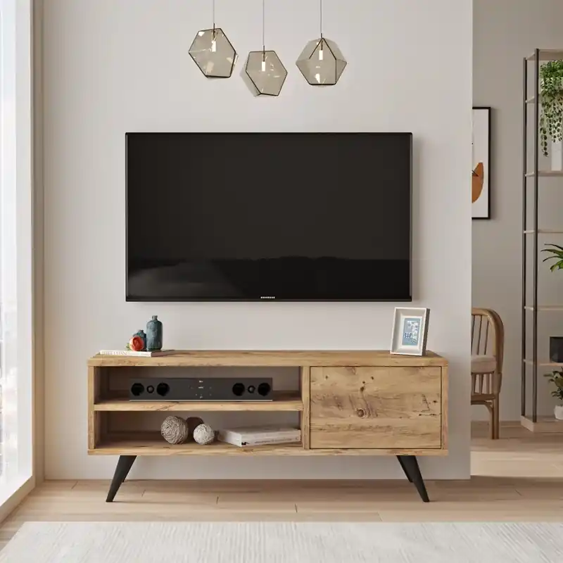 Mobile porta tv moderno 110xH44 cm rovere nero Konnor Ordina Subito