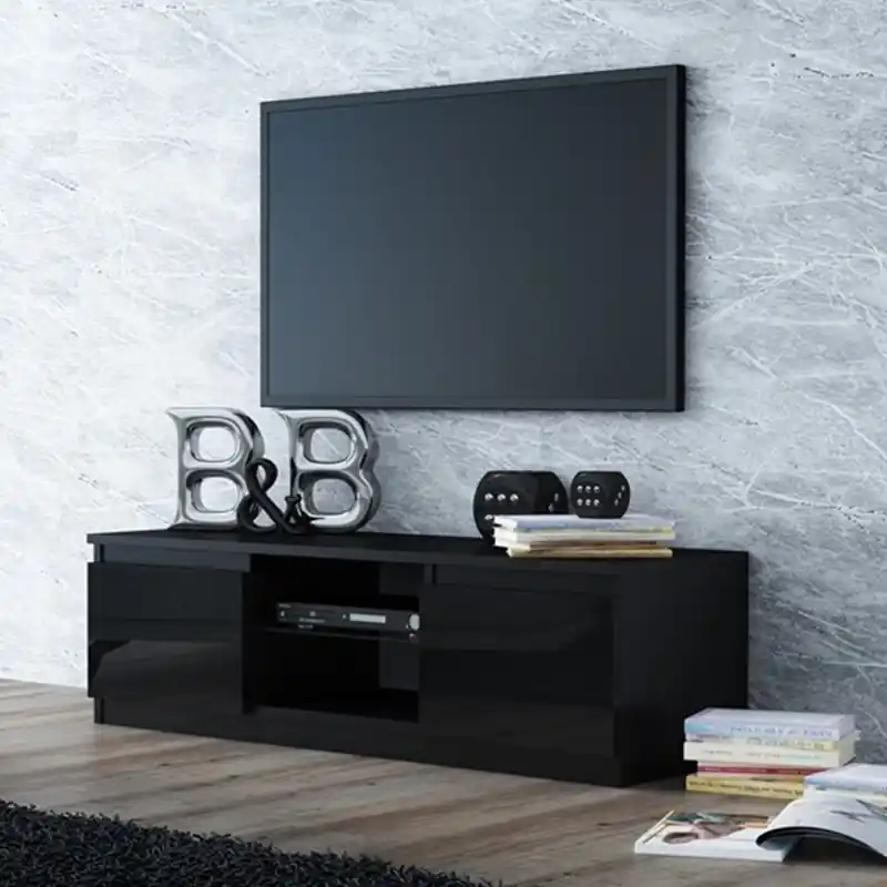 Mobile porta tv moderno 140xH36 cm nero lucido London Bestseller