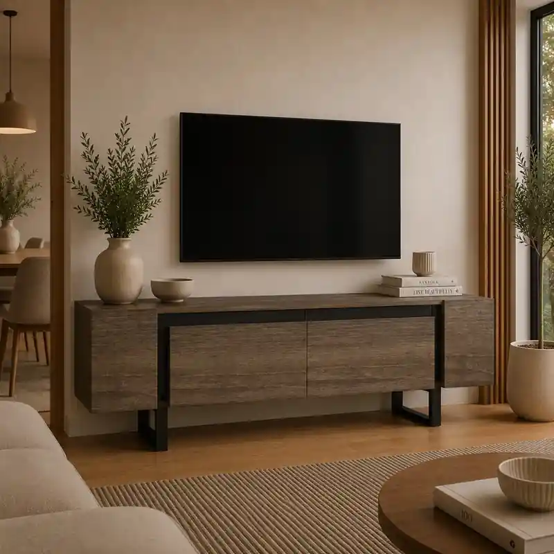 Sconto Mobile porta TV moderno design 180xH50cm noce nero Farlan