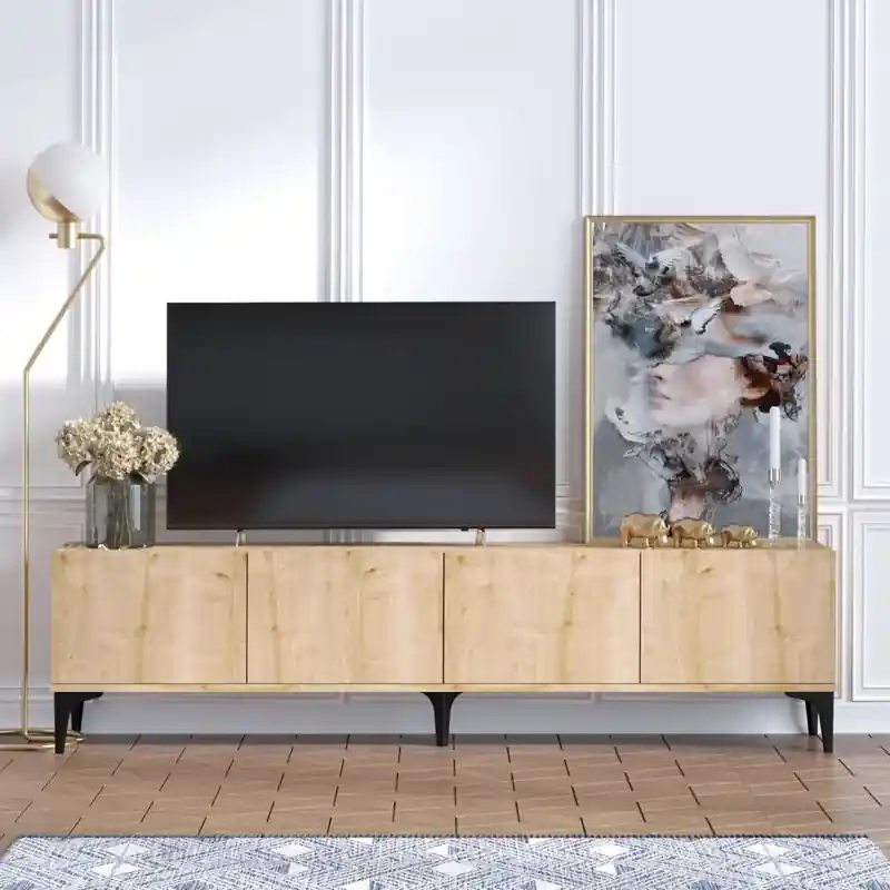 Scelto Dai Clienti Mobile porta TV moderno design 180xH50cm rovere nero Iveron