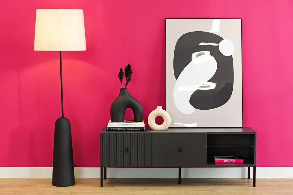 Offerta Lampo Mobile porta tv moderno design 2 ante 135xH48 antracite Gulia