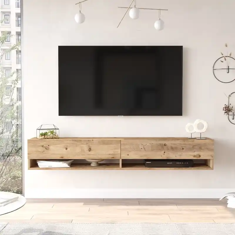 Mobile porta tv sospeso moderno design 180xH30 cm rovere Zara Promozione Esclusiva