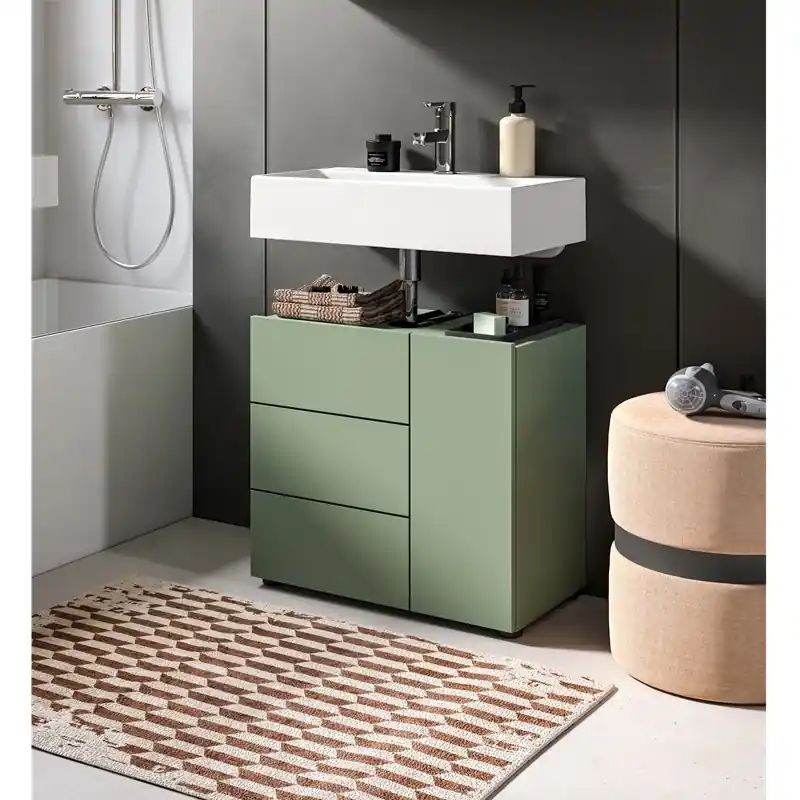 Mobile sottolavabo bagno moderno 2 ante 60xH57 verde Talin Prezzo Basso