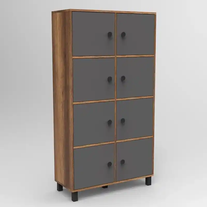Reso Gratuito Mobile ufficio scaffale moderno 96xH179 cm rovere scuro Wonder