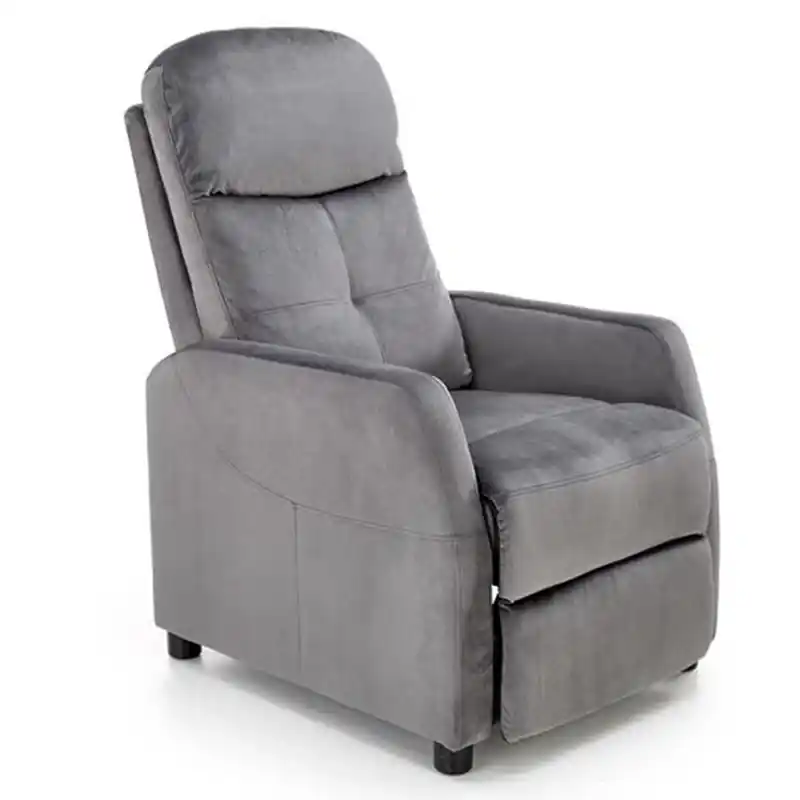 Poltrona letto relax imbottita in tessuto reclinabile grigio Lisa Esclusivo