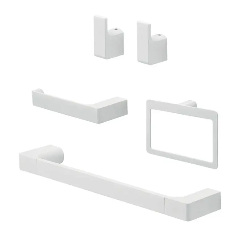 Prezzo Basso Set accessori bagno 4pz da parete in acciaio bianco Pirenei