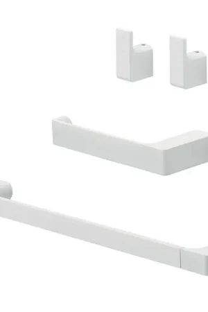 Set accessori bagno 3 pezzi da parete in acciaio bianco Pirenei Acquista Ora