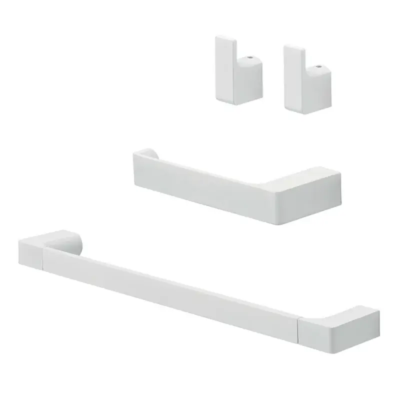 Set accessori bagno 3 pezzi da parete in acciaio bianco Pirenei Acquista Ora