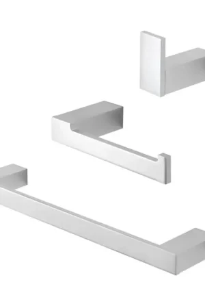 Vendita Finale Set con appendino, porta rotolo e porta salviette a muro argento Sky