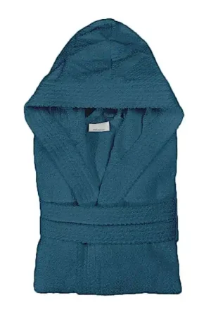 Accappatoio turchese 100% cotone taglia XL con tasche cappuccio e cintura Economico