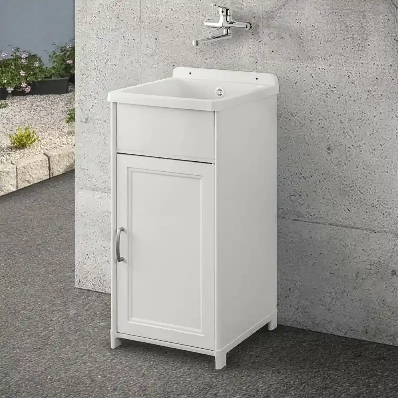 Mobile lavatoio salvaspazio 40x38 con vasca in kit montaggio Popolare