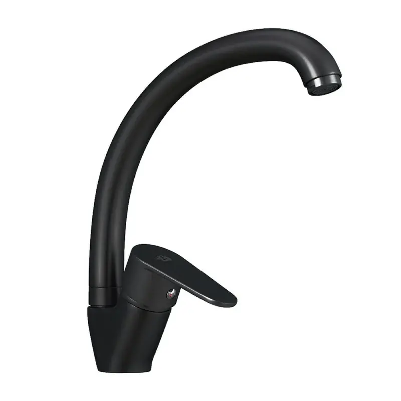 Miscelatore lavello nero opaco canna alta girevole Lizzy in ottone Spedizione Espresso