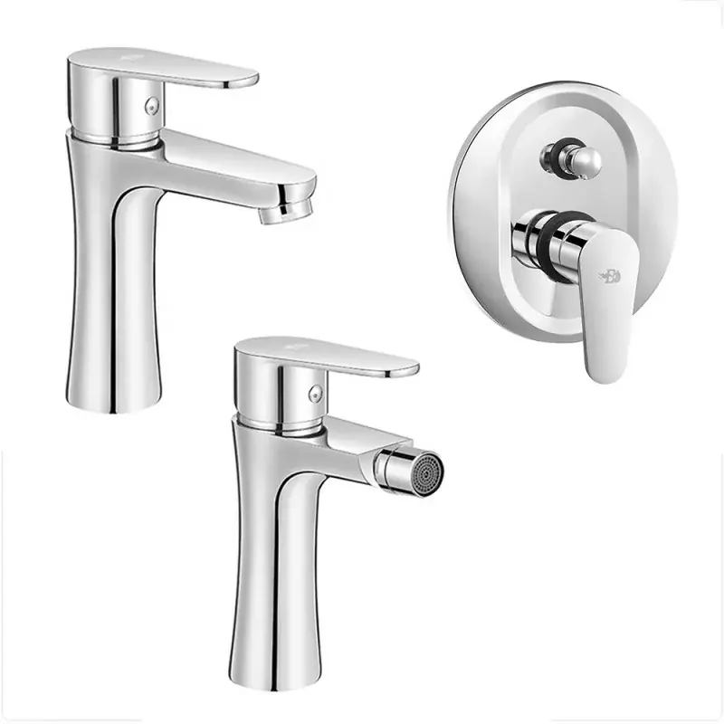 Set miscelatori lavabo bidet incasso doccia con deviatore cromati Lizzy Occasione Imperdibile