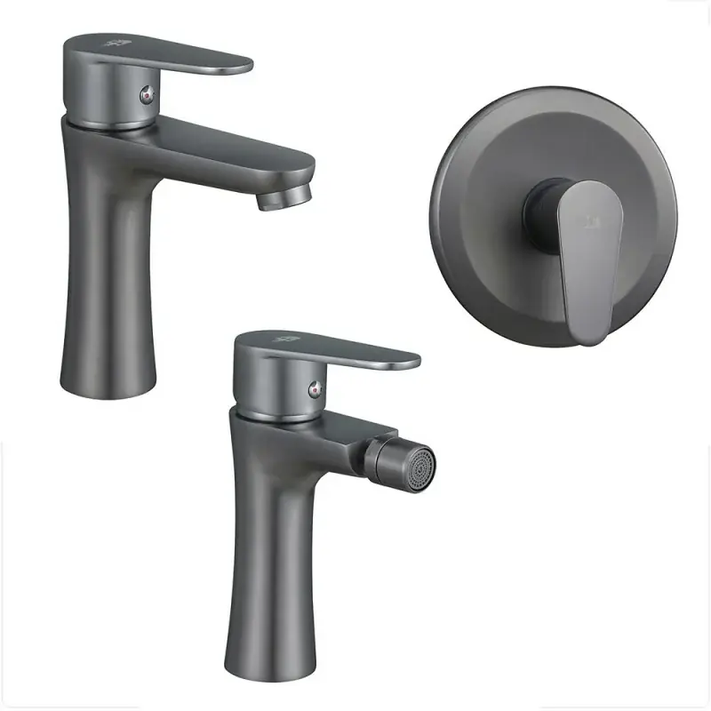 Bestseller Set miscelatori lavabo bidet incasso doccia nichel nero satinato Lizzy