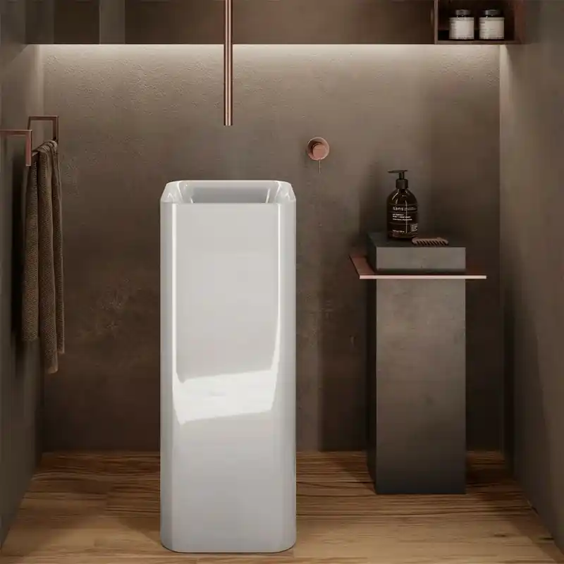 Lavabo freestanding squadrato Petit bianco in ceramica Subito Disponibile