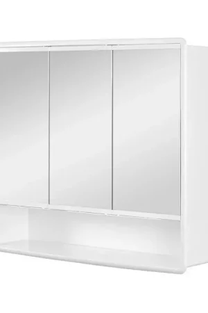 Specchio contenitore 60x50 cm bianco con 3 ante e ripiani interni Promozione Esclusiva