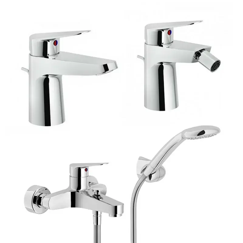 Occasione Imperdibile Set miscelatori lavabo bidet e vasca Nobili Hof cromati a risparmio idrico