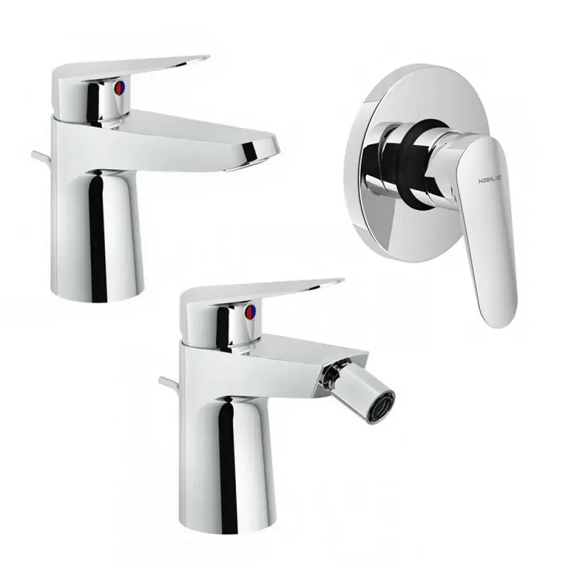 Promozione Esclusiva Set miscelatori lavabo bidet e doccia incasso Nobili Hof cromati a risparmio idrico