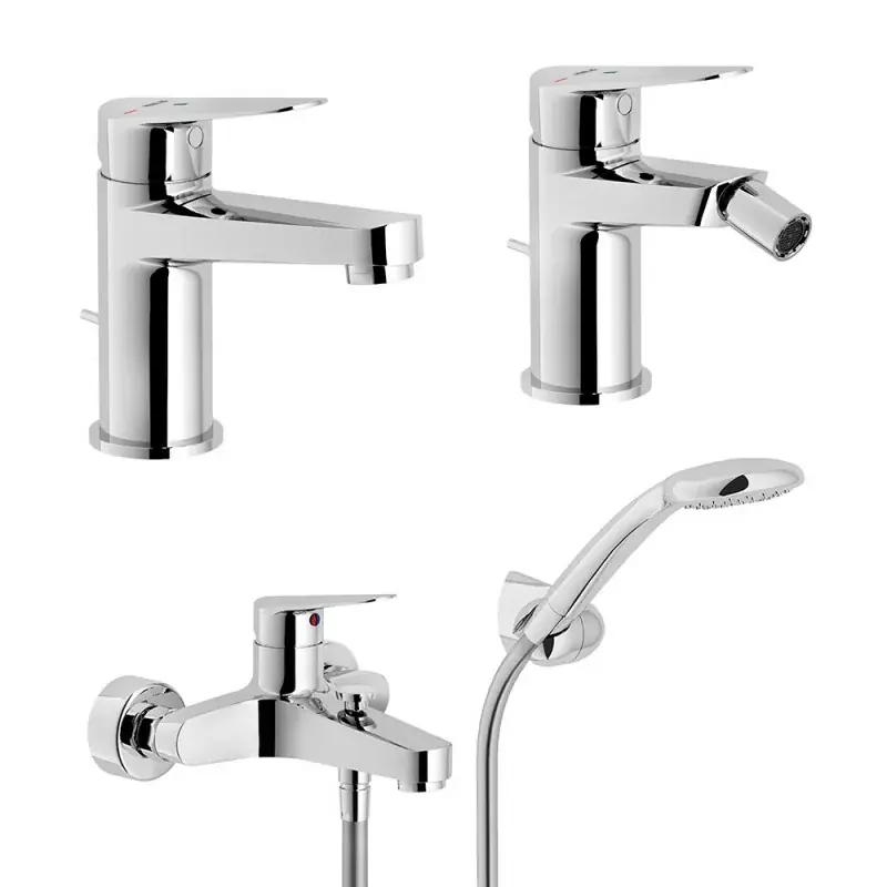 Set miscelatori lavabo bidet e vasca Nobili Blues cromati a risparmio idrico Occasione