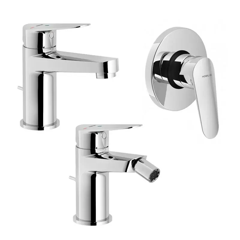 Super Prezzo Set miscelatori lavabo bidet e doccia incasso Nobili Blues cromati a risparmio idrico