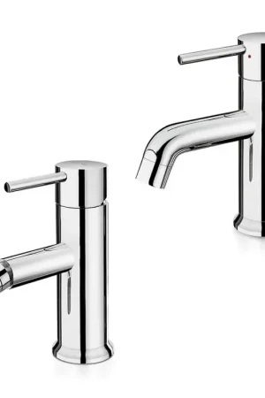 Vendita Finale Set miscelatori lavabo e bidet cromati serie Manola piletta inclusa