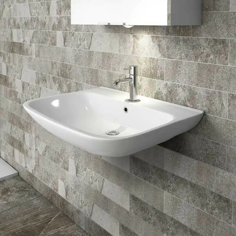 Acquista Ora Lavabo bagno sospeso 65 cm in ceramica bianco lucido Rak Origin