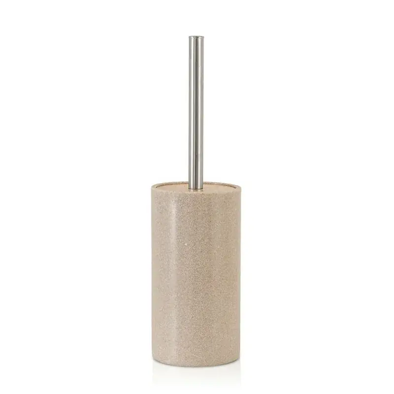 Promo Stagionale Portascopino bagno in resina beige con particolari in bambù Sahara