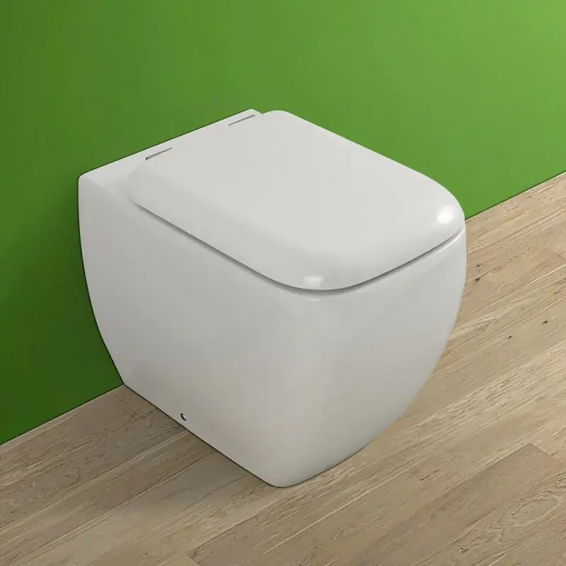 Water filomuro singolo Metropolitan bianco completo di Copriwater avvolgente Prezzo Di Fabbrica