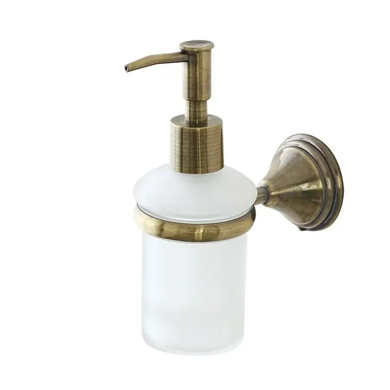 A Buon Prezzo Porta dispenser sapone liquido da muro in acciaio finitura bronzo kit fissaggio incluso Iris
