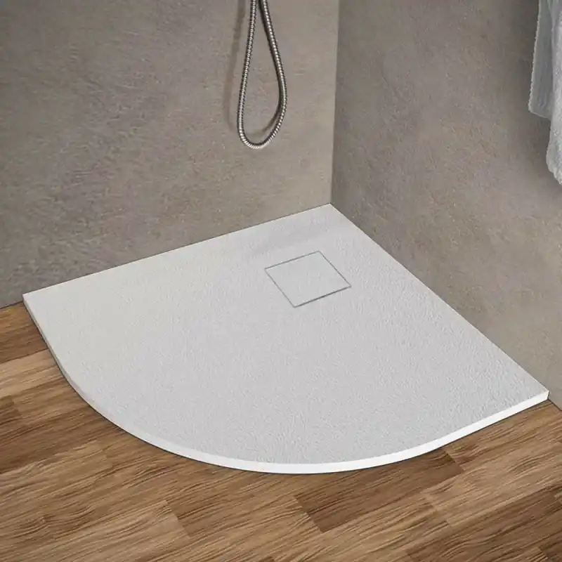 Solo Oggi Piatto doccia 90x90 semicircolare bianco pietra in resina riducibile Agorà