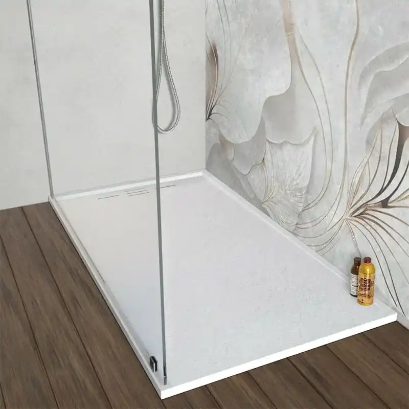 Piatto doccia 70x140 bianco pietra in resina riducibile con canalina Argo Consegna Rapida
