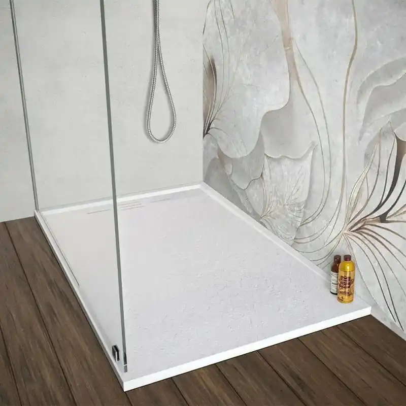 Piatto doccia 70x120 bianco pietra in resina riducibile con canalina Argo Prezzo Scontato