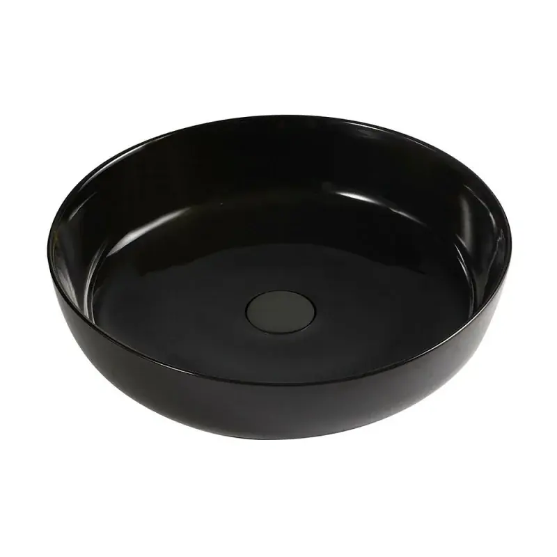 A Buon Prezzo Lavabo da appoggio tondo 33 cm nero lucido in ceramica Zelos
