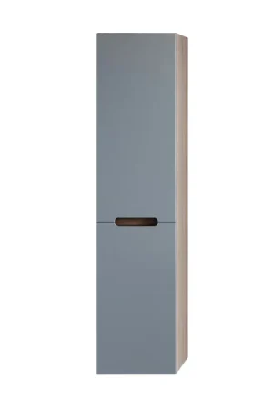 Acquista Ora Pensile bagno sospeso rovere fumo e blu pastello H 140 ante soft-close Iris