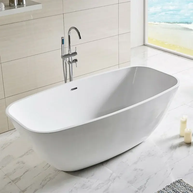 Vasca da bagno freestanding ovale 72,5x150 cm con scarico incluso Giada Offerta Del Giorno