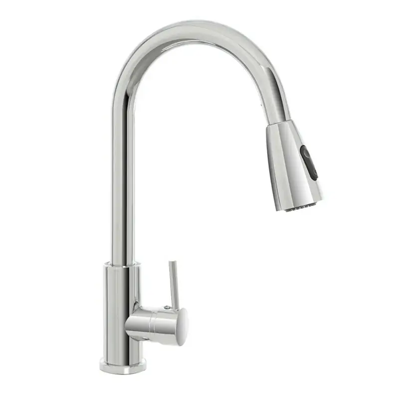 Miscelatore cucina cromato in acciaio inox con doccetta estraibile Popolare