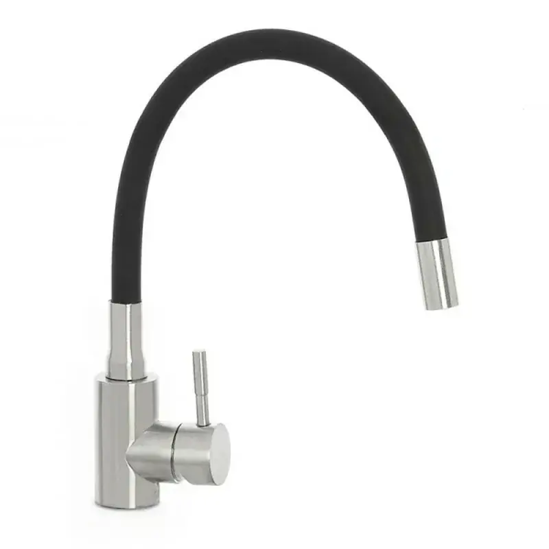 Miscelatore cucina spazzolato in acciaio inox con canna orientabile in silicone Occasione
