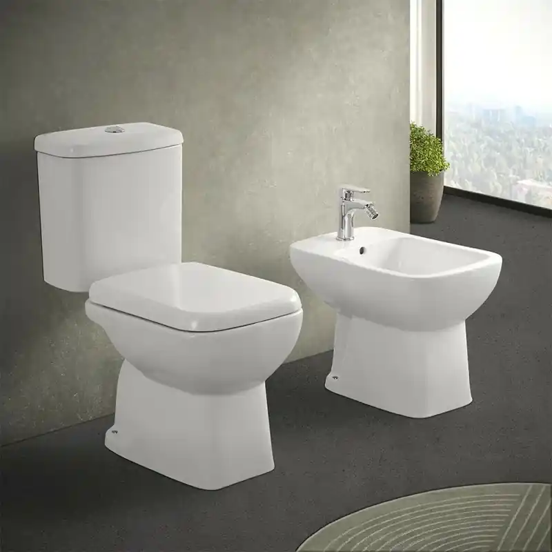 Promozione Esclusiva Sanitari monoblocco con scarico a pavimento e copriwc incluso Ginevra