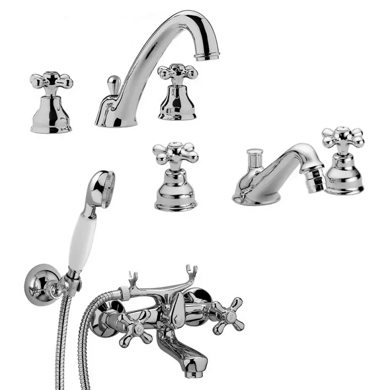 Affare Set miscelatori Paffoni Iris lavabo canna alta bidet e vasca con scarico incluso