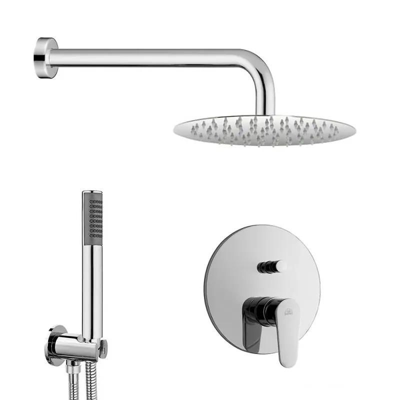 Novità Set doccia incasso Paffoni Green tondo con soffione inox 30 e kit doccia