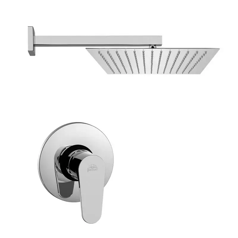 Più Venduto Set doccia incasso Paffoni Green quadrato cromato con soffione inox 30 cm