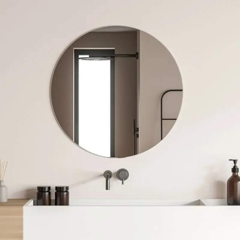 Di Tendenza Specchio bagno tondo 70 cm a filo lucido con installazione a parete