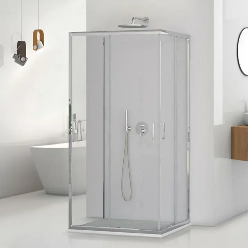 Box doccia 3 lati 70x90x70 cm doppio scorrevole trasparente Tay Promozione